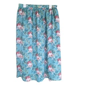 Vintage Granny Grandma Cottagecare Festival Floral Romantic Midi Skirt Medium